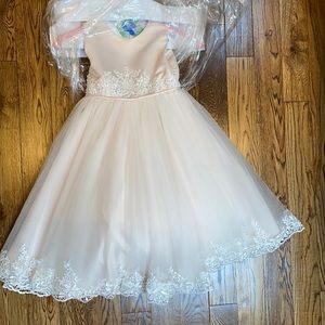 Joan Calabrese 219301 blush pink flower girl dress